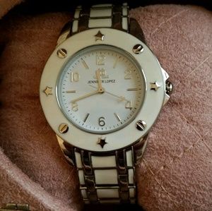 Jennifer Lopez watch silver and white